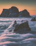 Mountains in an ocean of clouds